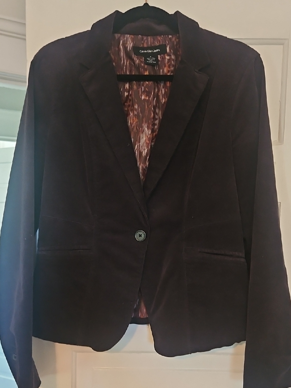 Calvin Klein Jeans Black Corduroy Single-Button Blazer